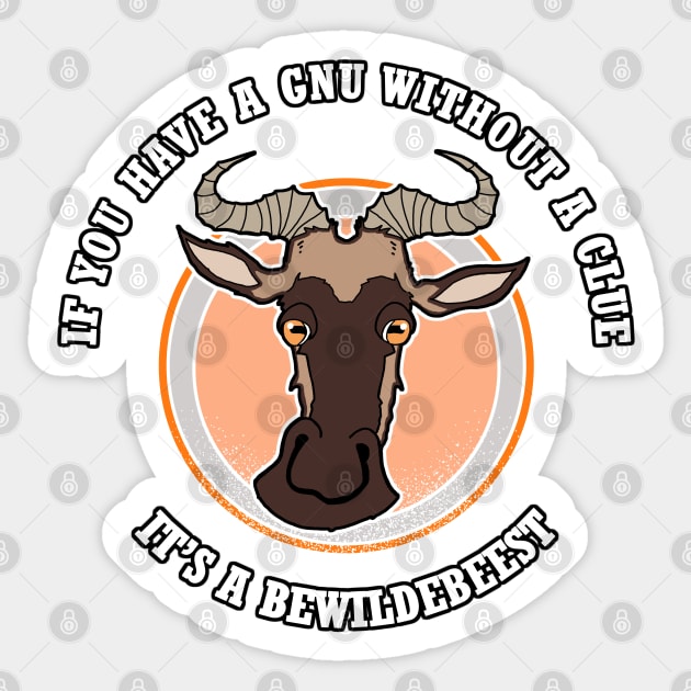 Wildebeest Joke - animal puns Sticker by Duckfieldsketchbook01